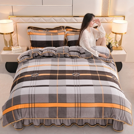 91家纺网 家纺一手货源 找家纺 （总）芯诗曼2025新款8.5斤直播热款高克重牛奶绒法莱绒水晶金貂法莱绒四件套