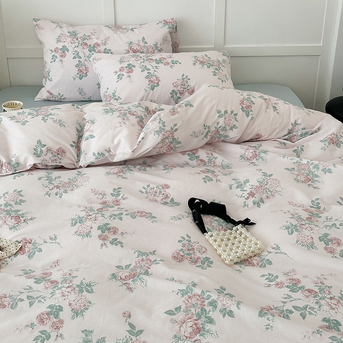 91家纺网 家纺一手货源 找家纺 昔可家纺 2024新款13372全棉亲肤四件套-复古系列 古典玫瑰