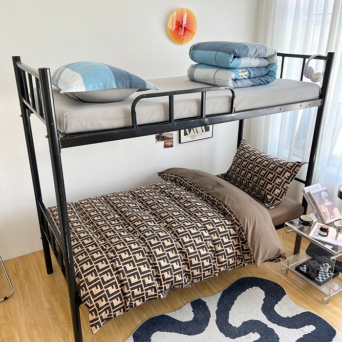 91家纺网 家纺一手货源 找家纺 慕木 2025新款A类印花阳光暖绒棉高克重170克学生宿舍床三件套被芯床垫枕芯上下铺六件套 芬迪格