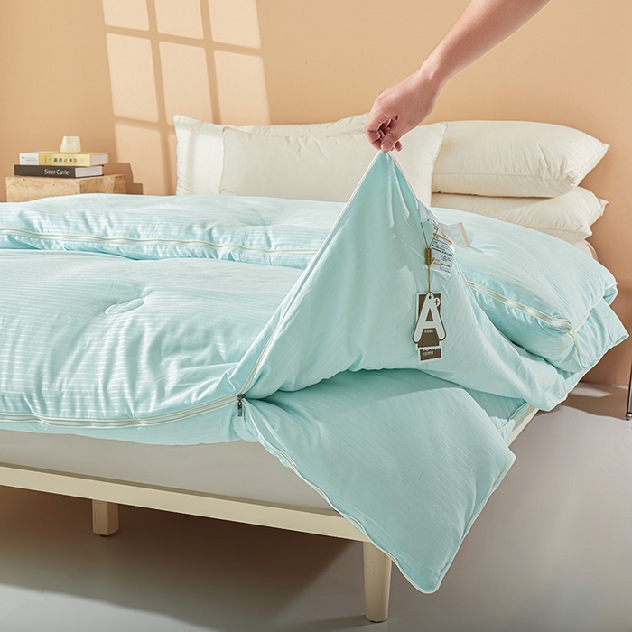 91家纺网 家纺一手货源 找家纺 森璐家纺 2024新款1原棉提花大豆子母被（提供买家秀） 清新绿