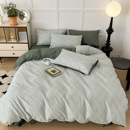 昔可家纺 2024新款13372全棉亲肤四件套-复古系列 格瑞塔