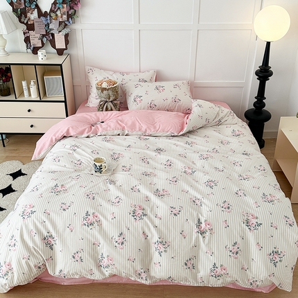 91家纺网 家纺一手货源 找家纺 （总）昔可家纺 2024新款13372全棉亲肤四件套-复古系列