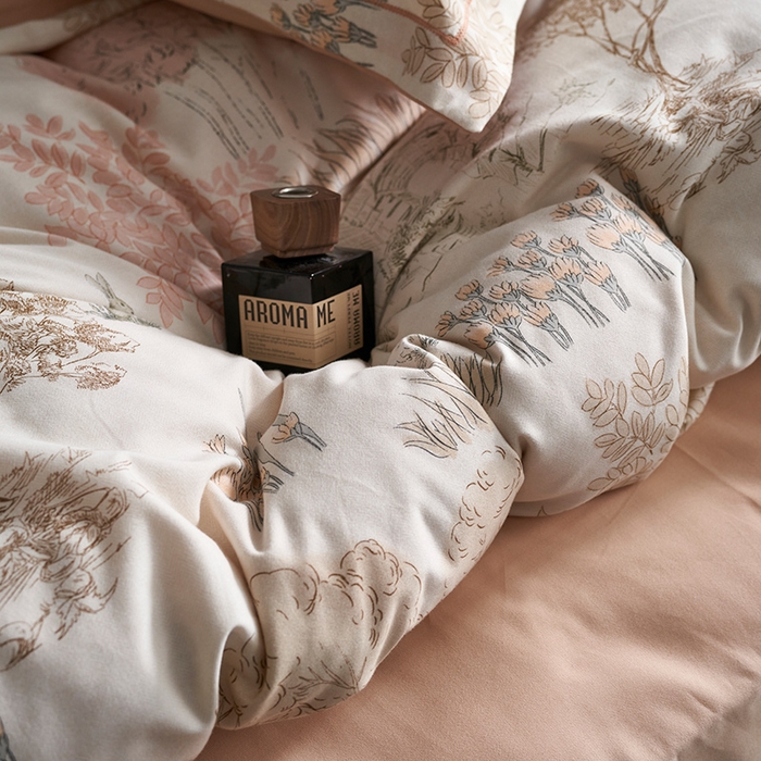 91家纺网 家纺一手货源 找家纺 XIWEN-希文家纺 2024新款全棉印花陶瓷磨毛四件套-第二批 春日山茶