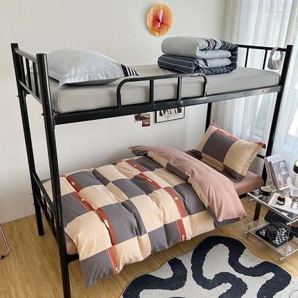 91家纺网 家纺一手货源 找家纺 （总）慕木 2025新款A类印花阳光暖绒棉高克重170克学生宿舍床三件套被芯床垫枕芯上下铺六件套