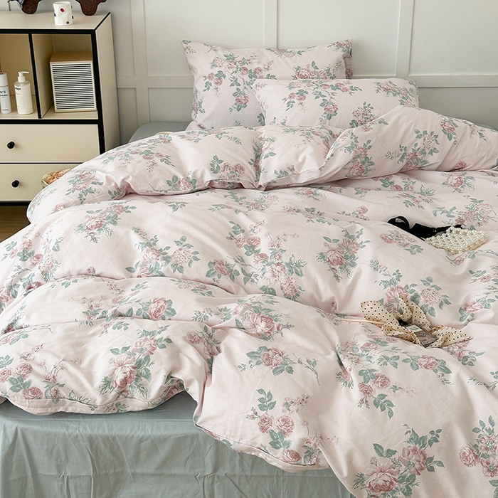 91家纺网 家纺一手货源 找家纺 昔可家纺 2024新款13372全棉亲肤四件套-复古系列 古典玫瑰