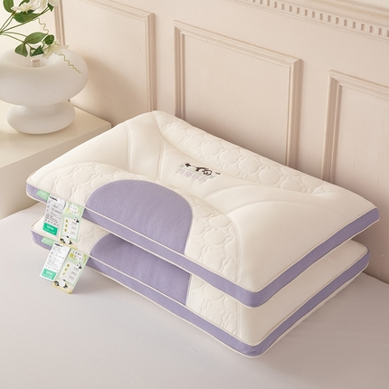 皇冠之家枕芯 2024新款熊猫呼呼乳胶凉感丝枕头枕芯 紫色48*74cm/只