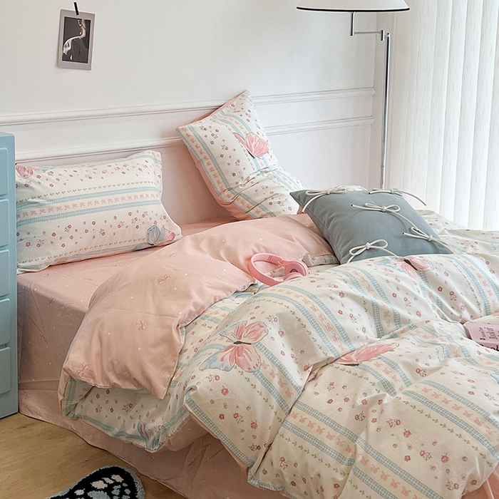 91家纺网 家纺一手货源 找家纺 （总）昔可家纺 2024新款13372全棉亲肤四件套-小清新系列