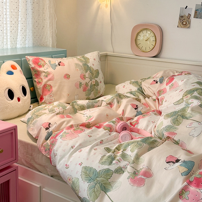 91家纺网 家纺一手货源 找家纺 （总）昔可家纺 2024新款13372全棉亲肤四件套-卡通系列