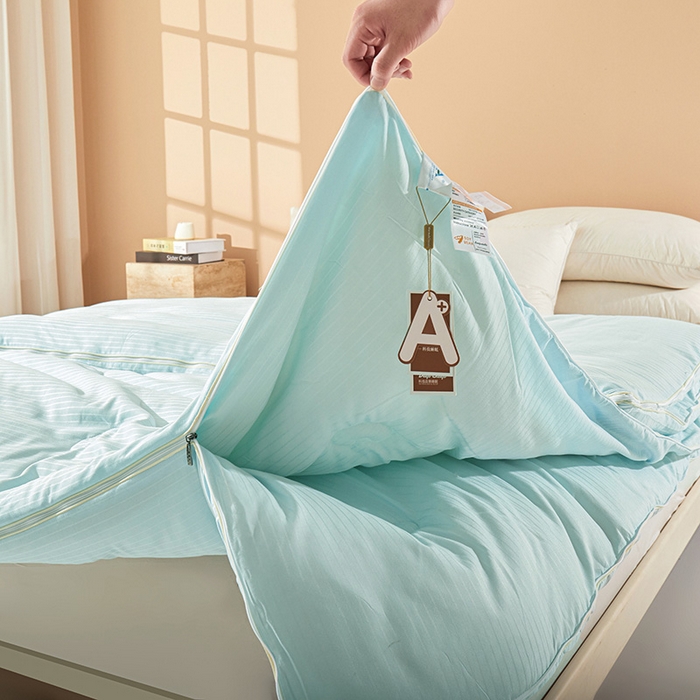 91家纺网 家纺一手货源 找家纺 森璐家纺 2024新款1原棉提花大豆子母被（提供买家秀） 清新绿