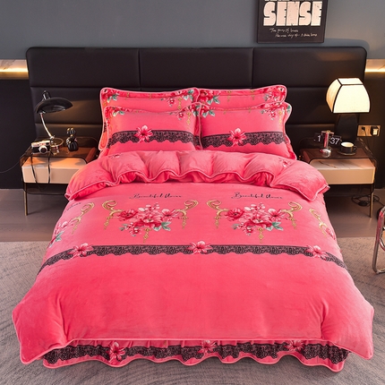 91家纺网 家纺一手货源 找家纺 （总）芯诗曼2025新款8.5斤直播热款高克重牛奶绒法莱绒水晶金貂法莱绒四件套