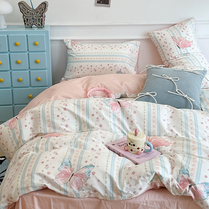 91家纺网 家纺一手货源 找家纺 （总）昔可家纺 2024新款13372全棉亲肤四件套-小清新系列