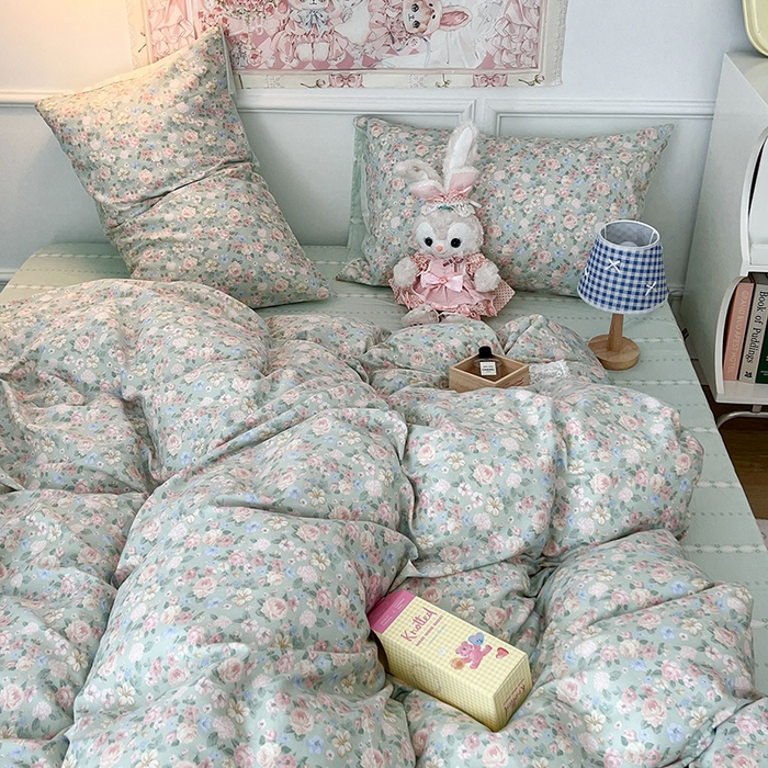 91家纺网 家纺一手货源 找家纺 昔可家纺 2024新款13070全棉四件套系列第二批 安妮花园