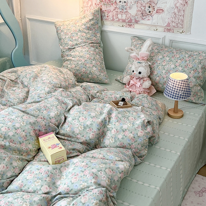 91家纺网 家纺一手货源 找家纺 昔可家纺 2024新款13070全棉四件套系列第二批 安妮花园