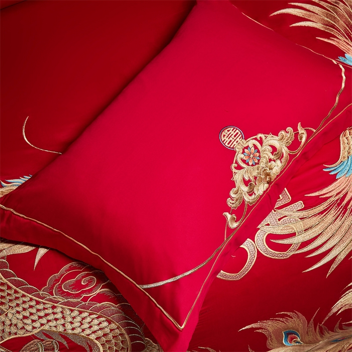 91家纺网 家纺一手货源 找家纺 宏羽纺家纺 2024新款13372纯棉婚庆套件系列 婚嫁贺喜