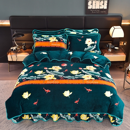 91家纺网 家纺一手货源 找家纺 （总）芯诗曼2025新款8.5斤直播热款高克重牛奶绒法莱绒水晶金貂法莱绒四件套