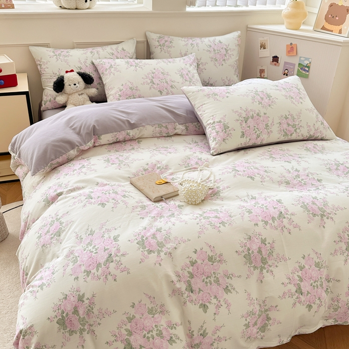 91家纺网 家纺一手货源 找家纺 柠馨 2024新款全棉印花四件套 黛安娜