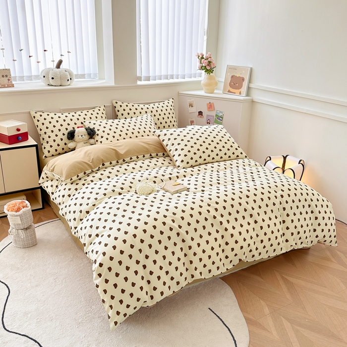 91家纺网 家纺一手货源 找家纺 柠馨 2024新款全棉印花四件套 卡夫小熊