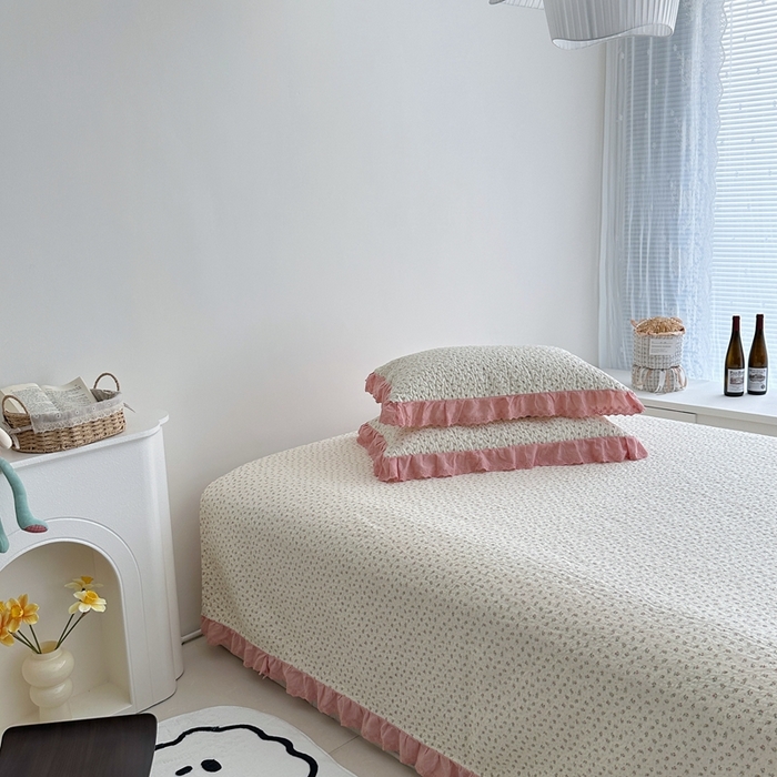 91家纺网 家纺一手货源 找家纺 佰织鑫家居 2024新款全棉法式床盖款四件套 花蜜