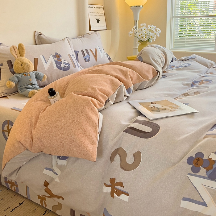 91家纺网 家纺一手货源 找家纺 2024新款全棉印花磨毛系列四件套 奇趣妙想