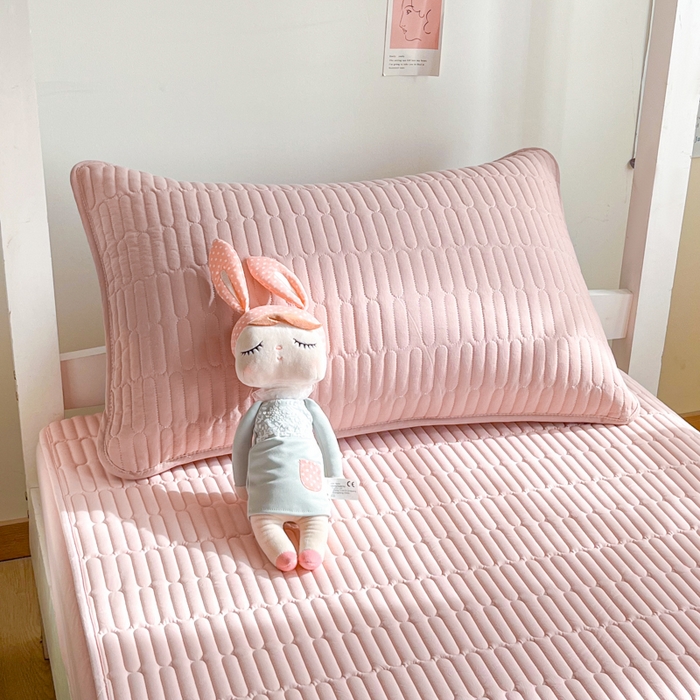 91家纺网 家纺一手货源 找家纺 芬晴家纺 2024新款A类全棉水洗棉大豆棉床笠-漫游（学生床） 漫游-嫩粉