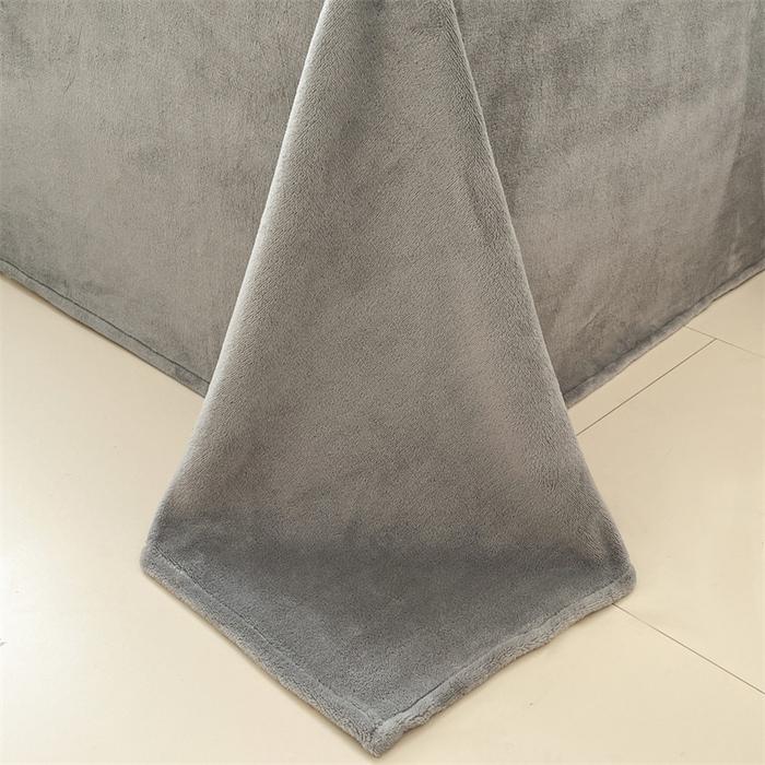 91家纺网 家纺一手货源 找家纺 启程家纺 2024新款无印风A类牛奶绒四件套 条纹-浅灰