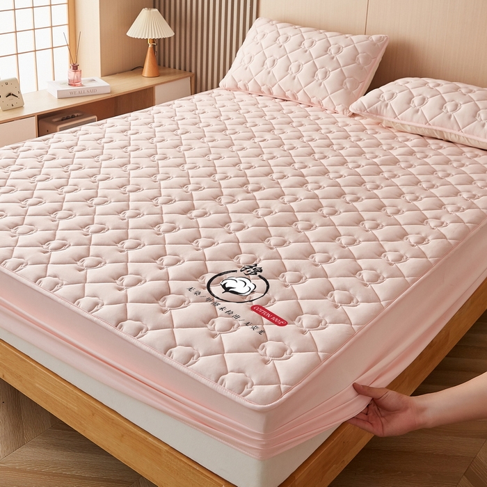 91家纺网 家纺一手货源 找家纺 卡派 2024新款水洗棉棉花床笠 棉花-玉