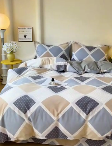 91家纺网 家纺一手货源 找家纺 2024新款全棉印花磨毛系列四件套 克洛因