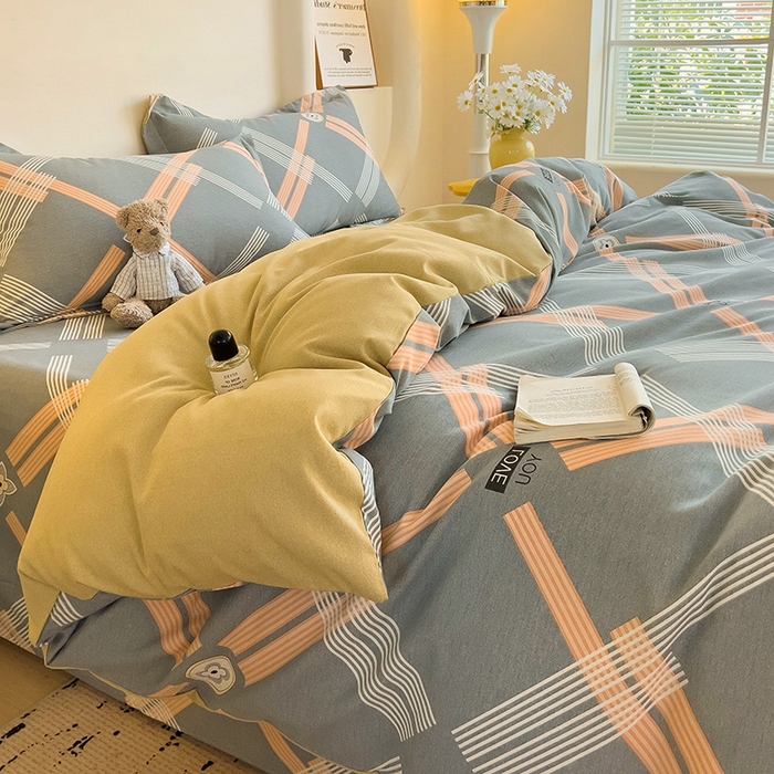 91家纺网 家纺一手货源 找家纺 2024新款全棉印花磨毛系列四件套 浓情摩卡