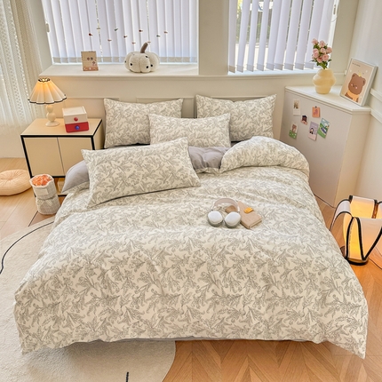 91家纺网 家纺一手货源 找家纺 柠馨 2024新款全棉印花四件套 麦语