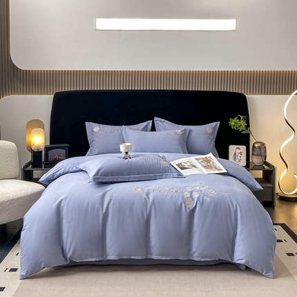 91家纺网 家纺一手货源 找家纺 （总）昊翔家纺 2025新款全棉磨毛绣花四件套