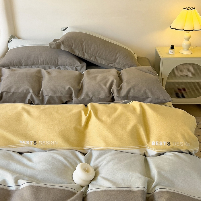 91家纺网 家纺一手货源 找家纺 2024新款全棉印花磨毛系列四件套 小欢喜