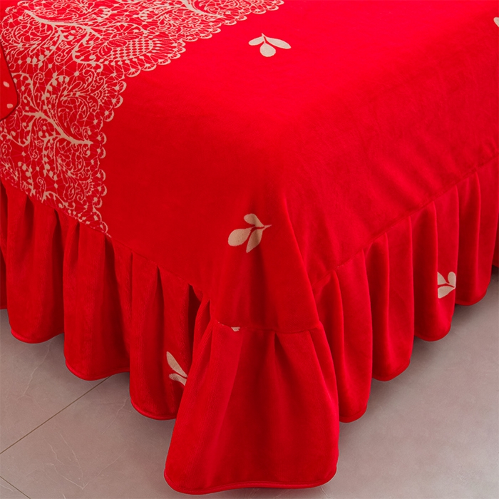 91家纺网 家纺一手货源 找家纺 爱洛家纺 2024新款高克重牛奶绒印花四件套 草莓物语