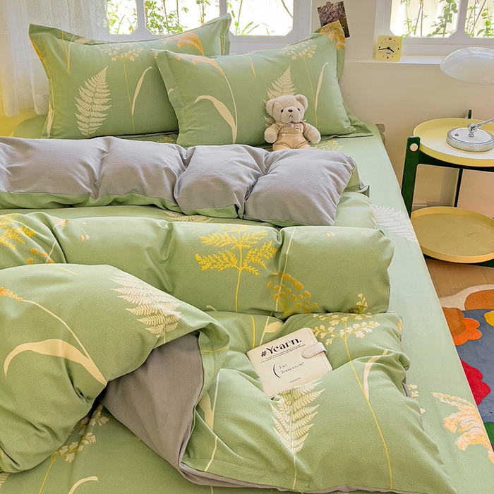 91家纺网 家纺一手货源 找家纺 2024新款全棉印花磨毛系列四件套 随风悠扬