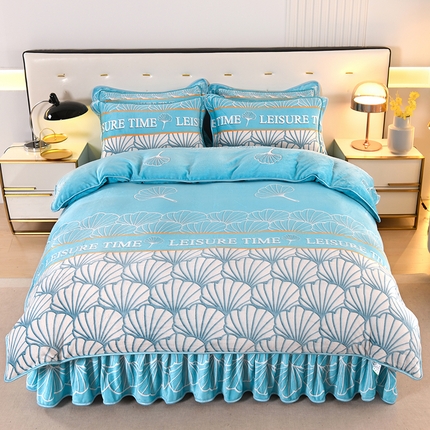 爱洛家纺 2024新款高克重牛奶绒印花四件套 星海潮汐
