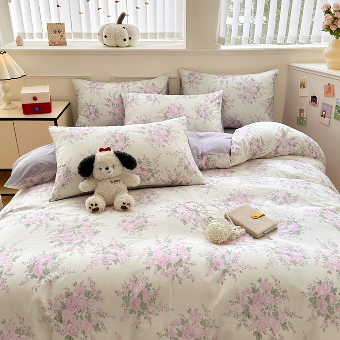 91家纺网 家纺一手货源 找家纺 柠馨 2024新款全棉印花四件套 黛安娜