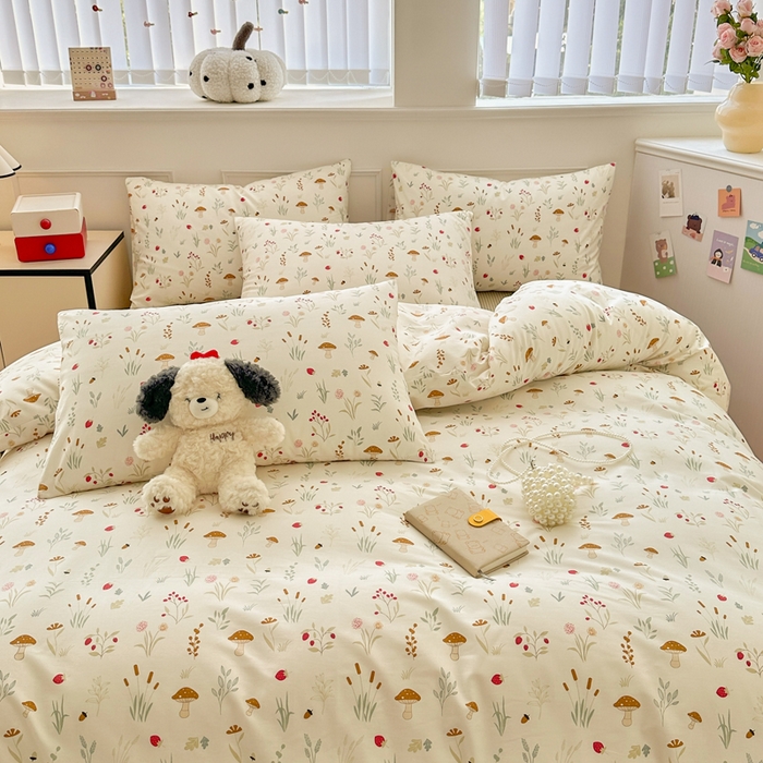 91家纺网 家纺一手货源 找家纺 柠馨 2024新款全棉印花四件套 阳光森林