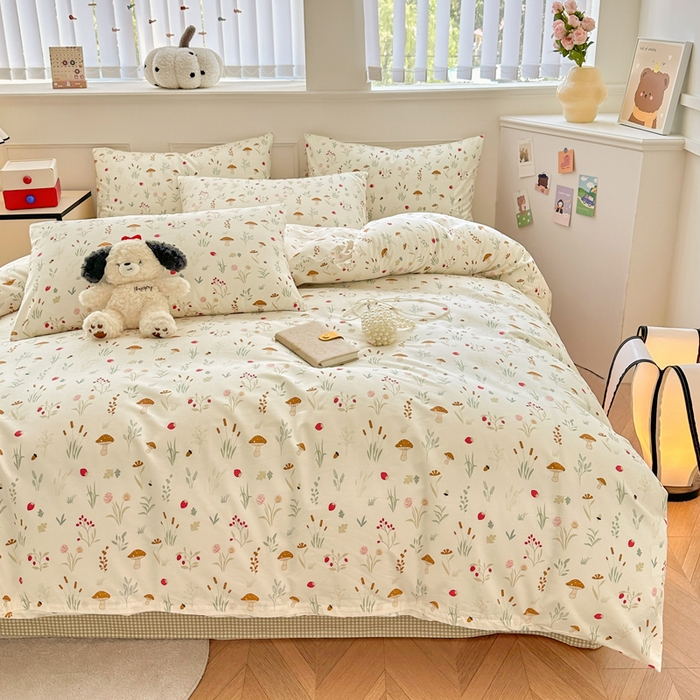 91家纺网 家纺一手货源 找家纺 柠馨 2024新款全棉印花四件套 阳光森林