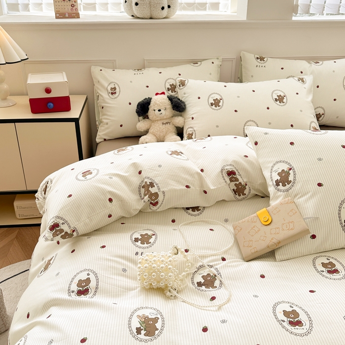 91家纺网 家纺一手货源 找家纺 柠馨 2024新款全棉印花四件套 卡洛儿