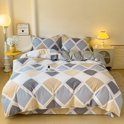 2024新款全棉印花磨毛系列四件套 克洛因