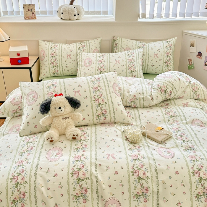 91家纺网 家纺一手货源 找家纺 柠馨 2024新款全棉印花四件套 兔吻