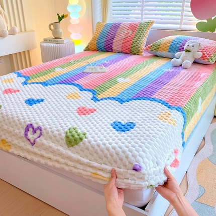 91家纺网 家纺一手货源 找家纺 （总）2025爆款 高克重豆豆绒床笠纯色牛奶绒床笠床垫保护套雪花绒床笠直播跨境外贸现货