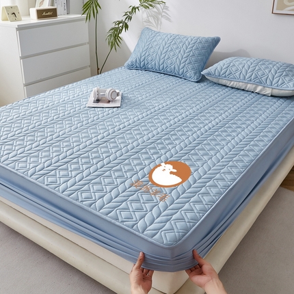 91家纺网 家纺一手货源 找家纺 （总）花言狐语 2025新款大床款羊毛床笠-富贵竹