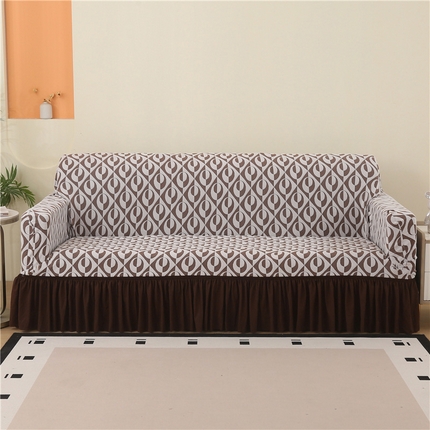 91家纺网 家纺一手货源 找家纺 （总）雅竹家纺 沙发套系列阳离子提花裙边款（跨境外贸专供）