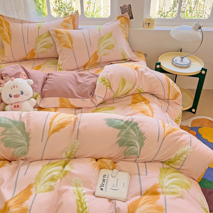 91家纺网 家纺一手货源 找家纺 2024新款全棉印花磨毛系列四件套 一帘幽梦