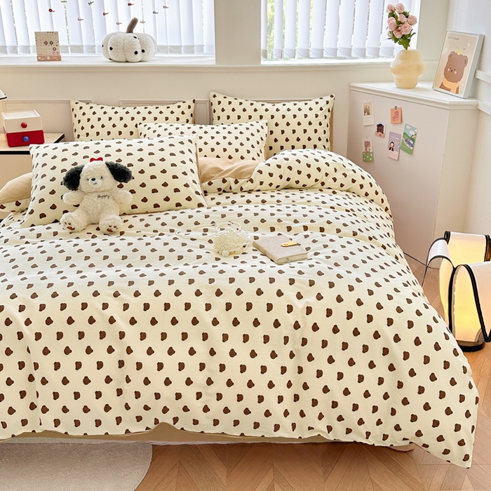 91家纺网 家纺一手货源 找家纺 柠馨 2024新款全棉印花四件套 卡夫小熊