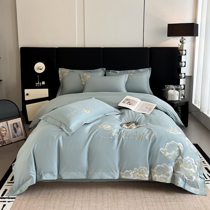 梧桐家居 2024新款13376全棉四件套-银杏 银杏-飘蓝