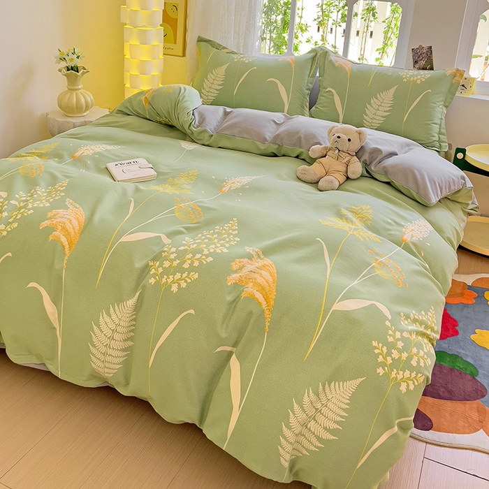 91家纺网 家纺一手货源 找家纺 2024新款全棉印花磨毛系列四件套 随风悠扬