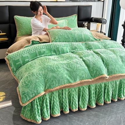 91家纺网 家纺一手货源 找家纺 （总）望淮家纺 2025新款8D雕花牛奶绒四件套