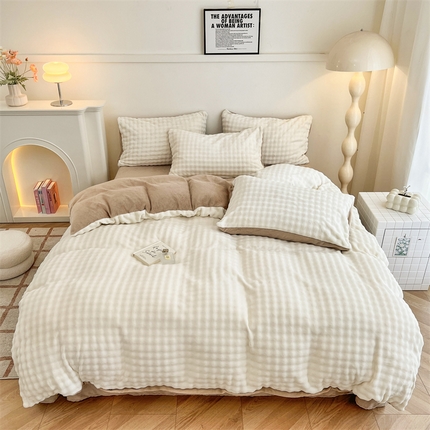 91家纺网 家纺一手货源 找家纺 （总）优贝家纺 2025新款加厚泡泡牛奶绒四件套