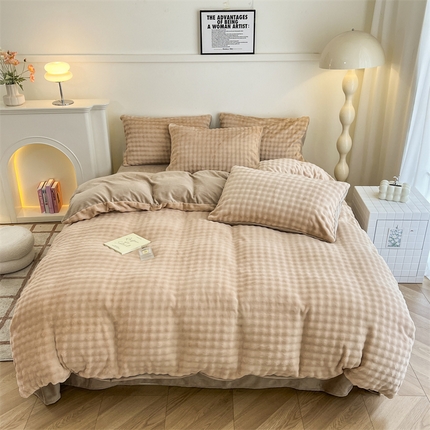 91家纺网 家纺一手货源 找家纺 （总）优贝家纺 2025新款加厚泡泡牛奶绒四件套